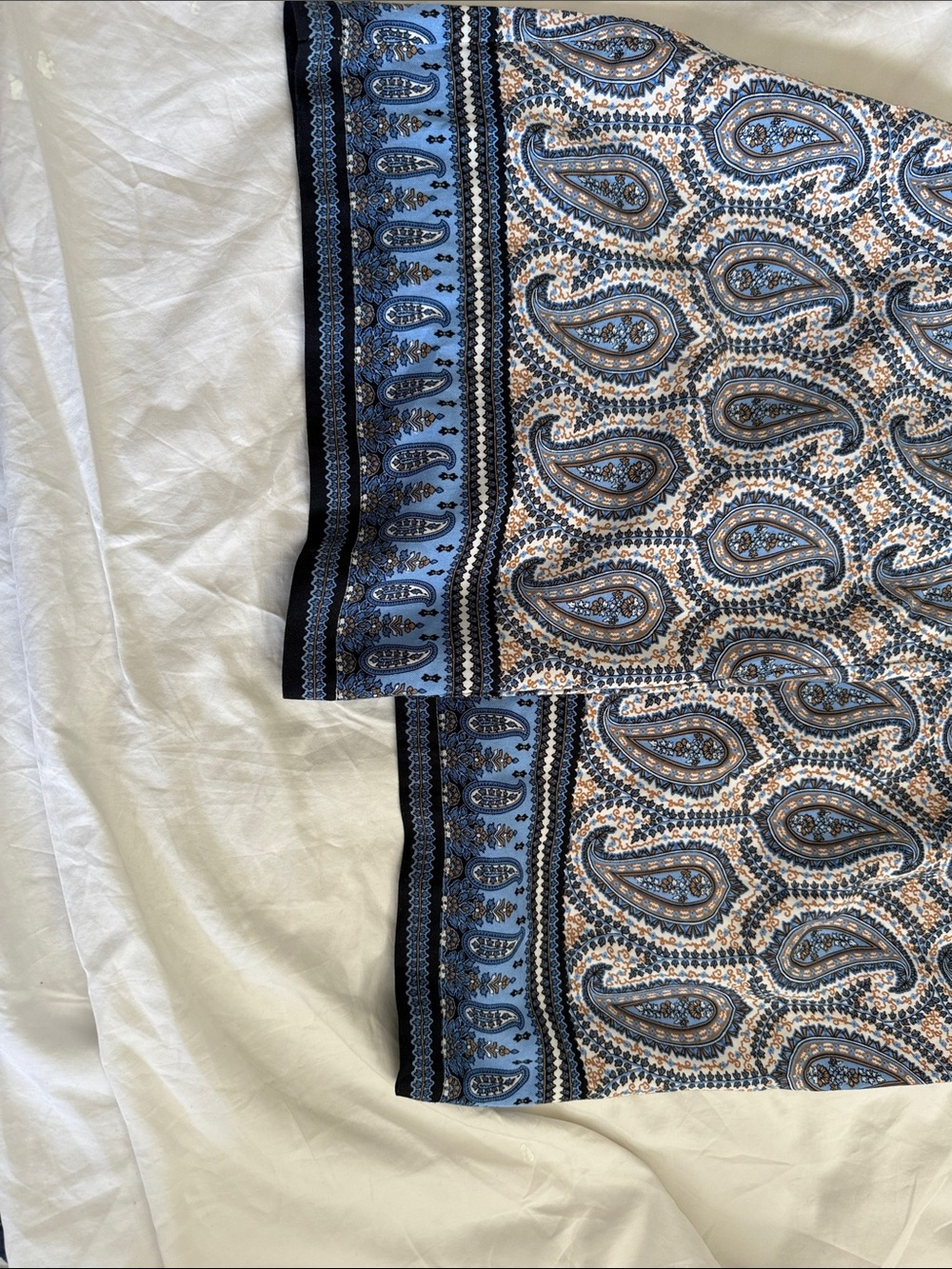 Tommy Hilfiger Blue and Tan Paisley Pull-On Pants - Picture 4 of 5